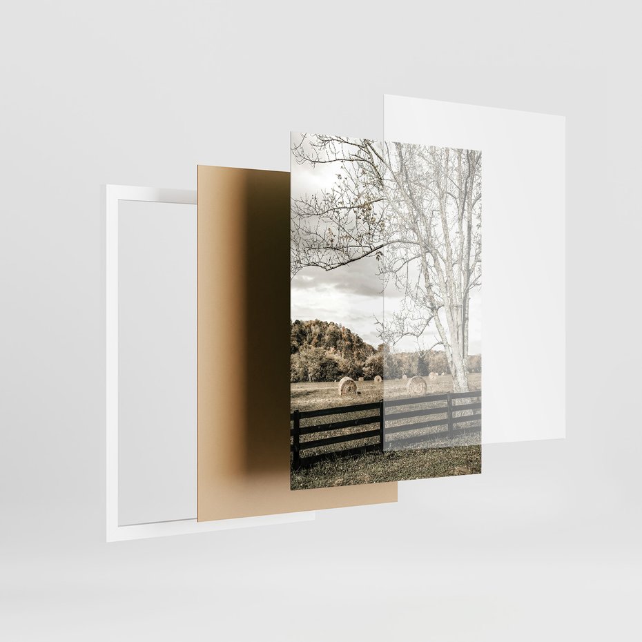 Zestaw obrazy w ramie 50x70 galeria - Pole, wieś, snopki, siana - rama biała