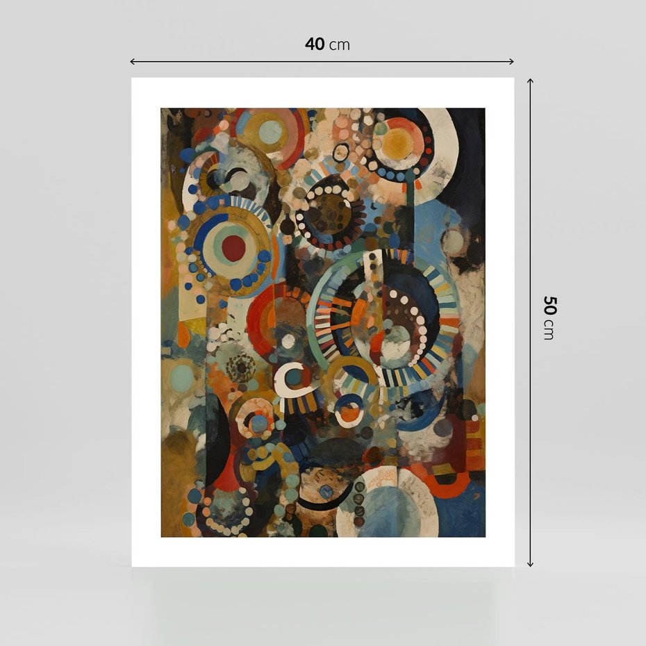 Plakat bez ramy 40x50 - Podróżne Wizje Aberracji - abstrakcyjny obraz, mnogość kolorów