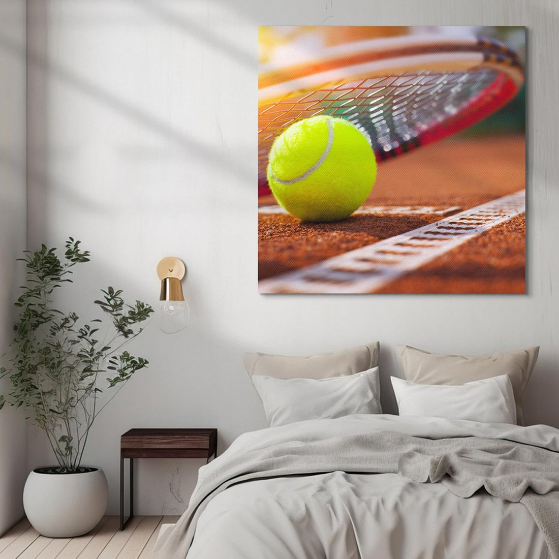 Obraz na płótnie 50x50 - Moc Tenisowej Pasji: Rakieta w Akcji - tenis, rakieta
