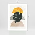 Plakat bez ramy 21x30 - Monstera i Boho Elementy - grafika, boho klimat