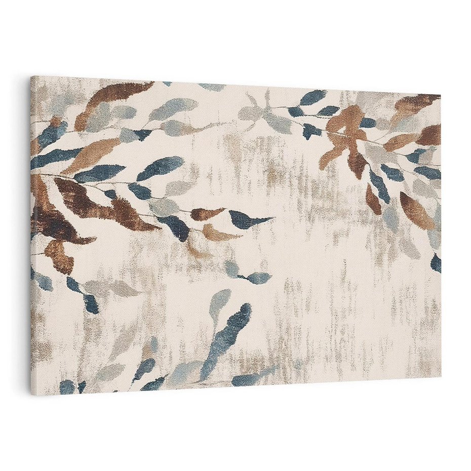 Obraz na płótnie 120x80 - Refleksje liściowych barw - abstrakcyjne kształty, przypominają liście