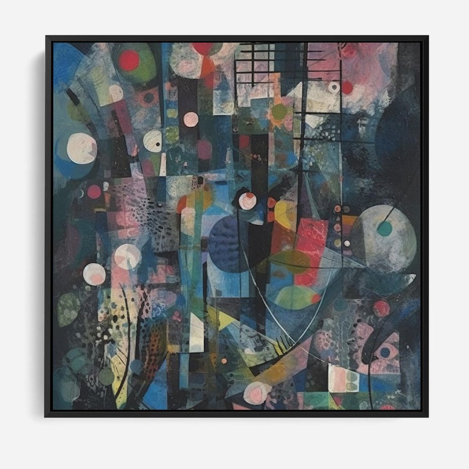 Obraz w ramie 50x50 - Rozbijając Granice Kreatywności - abstrakcyjny obraz, sztuka abstrakcji - rama czarna