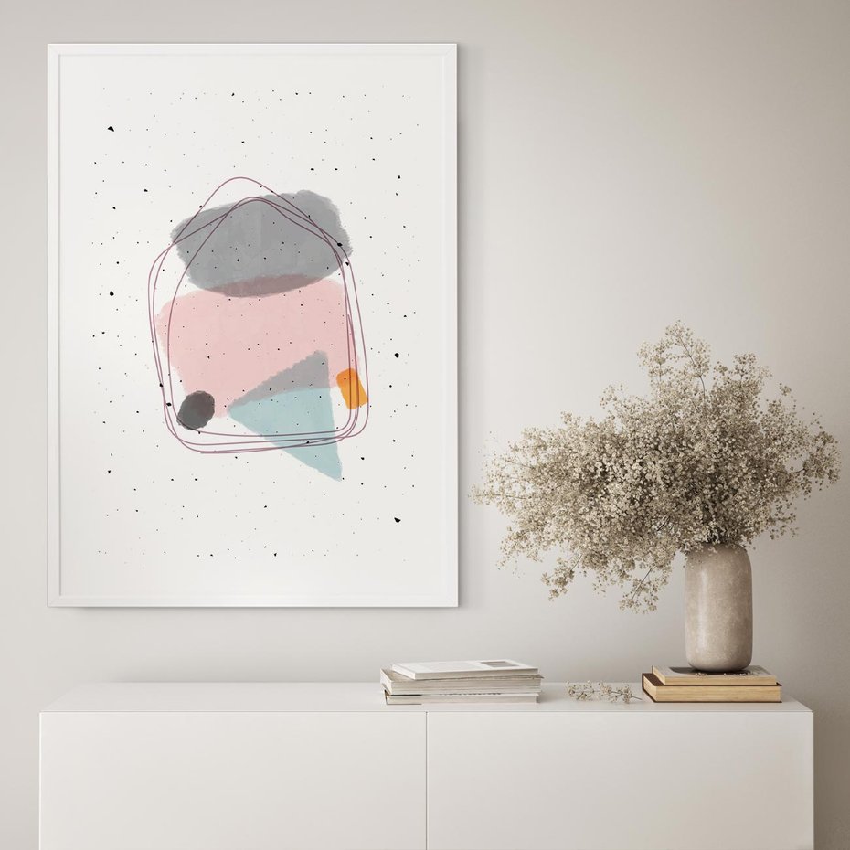 Plakat bez ramy 21x30 - Migotliwa Opowieść - abstrakcyjna kompozycja, jak ręcznie malowana