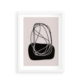Plakat w ramie 30x40 - Linie Eksploracji - abstrakcyjne szkicowane linie, minimalizm - rama biała