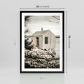 Plakat w ramie 50x70 - Nostalgiczna Oaza - rustykalny domek, domek nad jeziorem - rama czarna