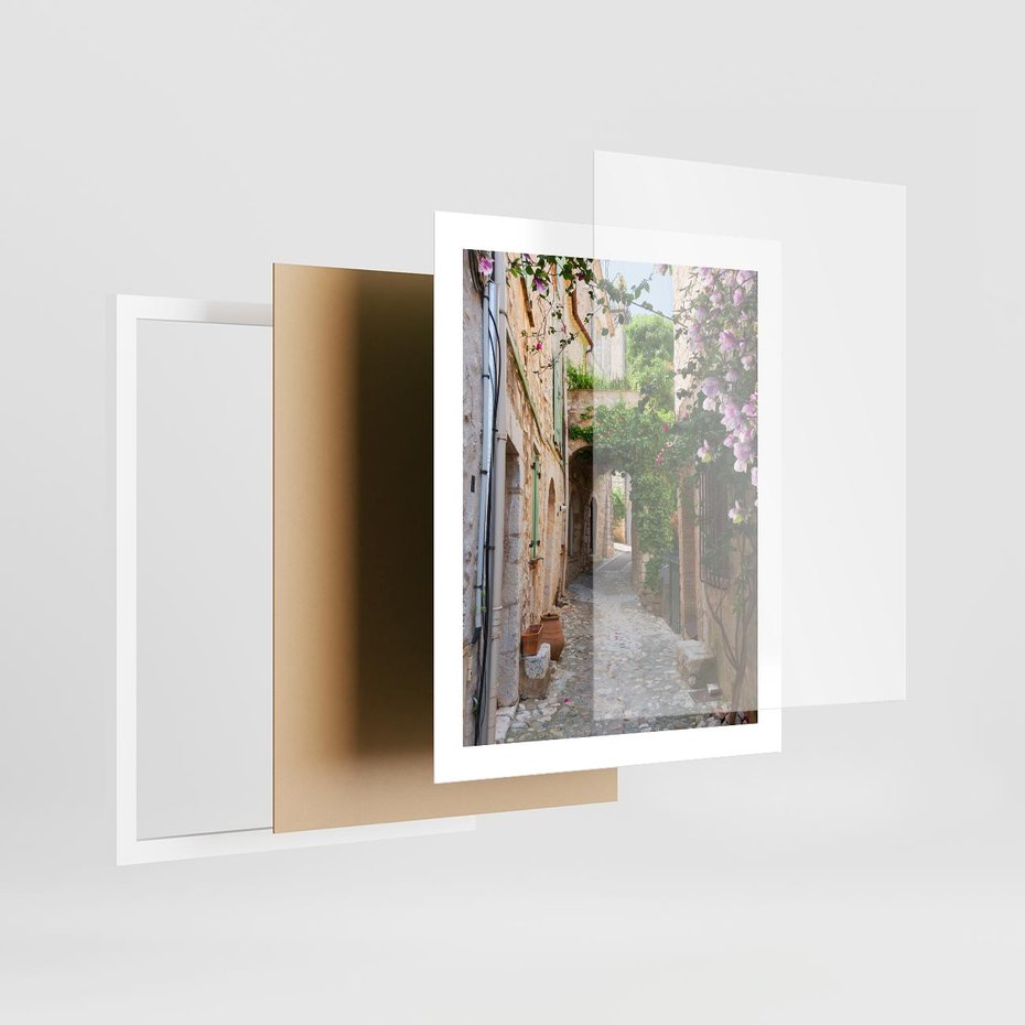 Plakat w ramie 40x50 - Ścieżka W Nieskończoność - uliczka, perspektywa - rama biała