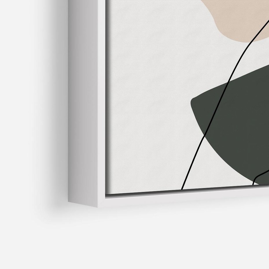 Obraz w ramie 50x50 - Rozkwitająca Opowieść - szkic jedną linią, one lone - rama biała