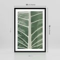 Plakat w ramie 50x70 - Zielone Wielkości: Zbliżenie Liścia - zbliżenie duz liść, jasna zieleń - rama czarna