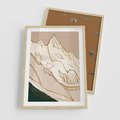 Plakat w ramie 50x70 - Góry w Złocie i Minimalizmie - grafika, złote góry - rama drewno