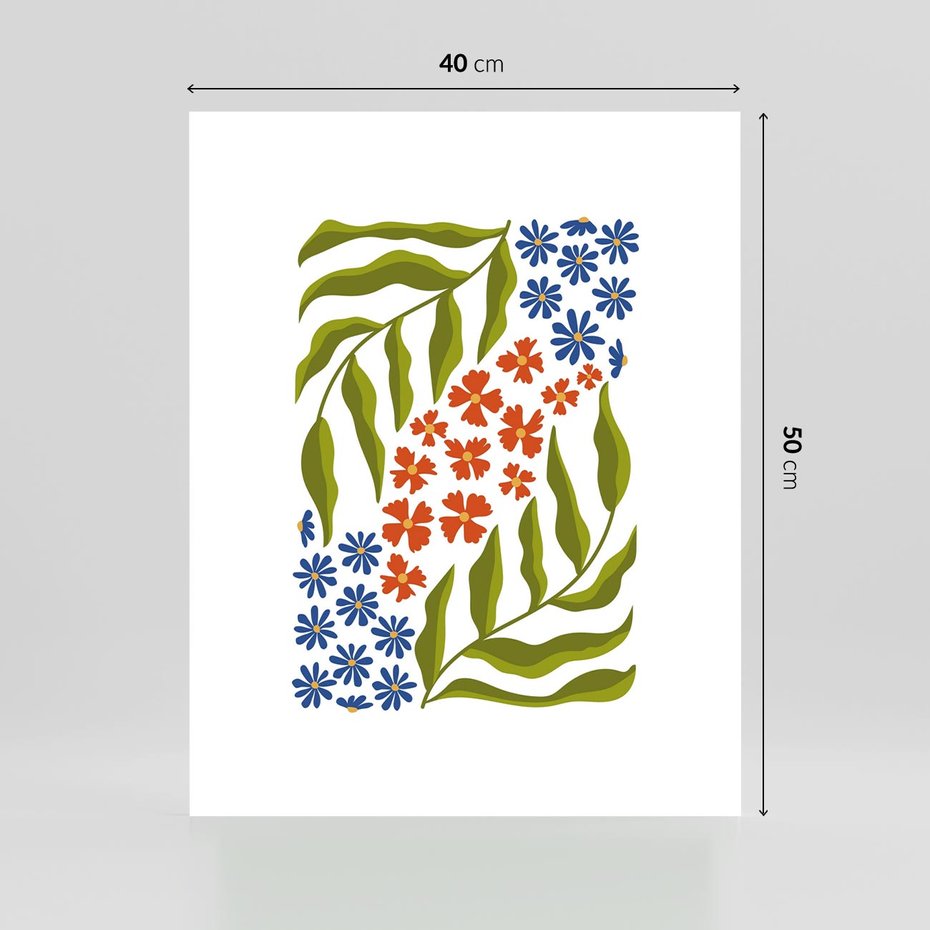 Plakat bez ramy 40x50 - Splątane Granice - kwiaty, sztuka nowoczesna