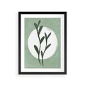 Plakat w ramie 30x40 - Kształty Zielonego Ukojenia - zielony plakat, roślinne motywy - rama czarna