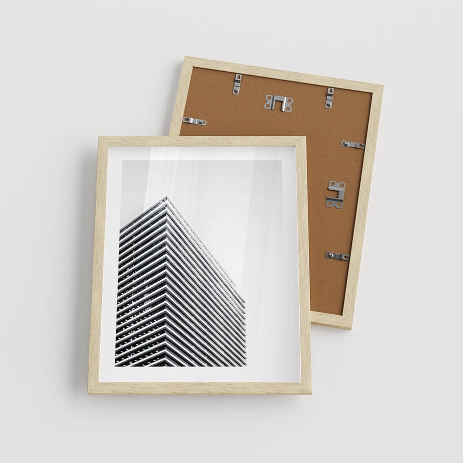 Plakat w ramie 40x50 - Wzorce Wysokości - architektura, wysoki wieżowiec - rama drewno