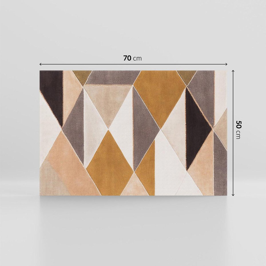 Obraz na płótnie 70x50 - Odblaski niespełnionych marzeń - kompozycja z trójkątów, mix kolorów ziemi