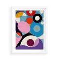 Plakat w ramie 50x70 - Kolorowe Ulotności - abstrakcyjny obraz olejny, żywe kolory - rama biała