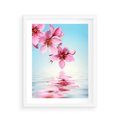 Plakat w ramie 40x50 - Magia kwitnącej wiśni - kwitnąca, wiśnia - rama biała