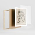 Plakat w ramie 40x50 - Bezczasowe Kontury - abstrakcyjne linie, zaplątane - rama drewno