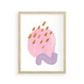 Plakat w ramie 30x40 - Migoczące Pastelowe Kształty - akwarela, minimalizm - rama drewno