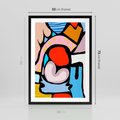 Plakat w ramie 50x70 - Czarny Komiks - abstrakcyjne formy, komiksowy styl - rama czarna