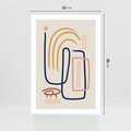 Plakat bez ramy 21x30 - Abstrakcyjne Mrugnięcie - abstrakcja w stylu picasso, beżowe tło