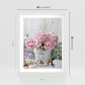Plakat w ramie 40x50 - Miłość w powietrzu - kwiaty, romantyczne - rama biała