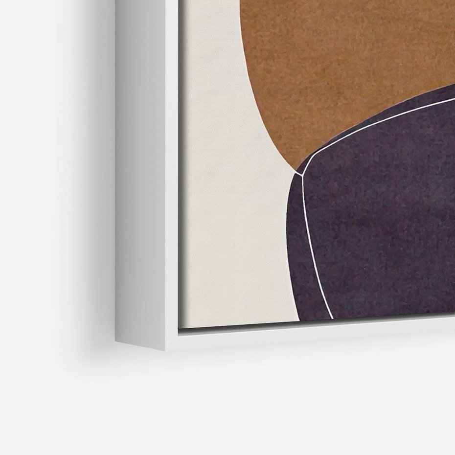 Obraz w ramie 50x50 - Rozkwitające Przenikające Formy - abstrakcyjny obraz, geometryczne formy - rama biała