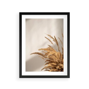 Plakat w ramie 40x50 - Swobodne trawy boho - boho, suche - rama czarna