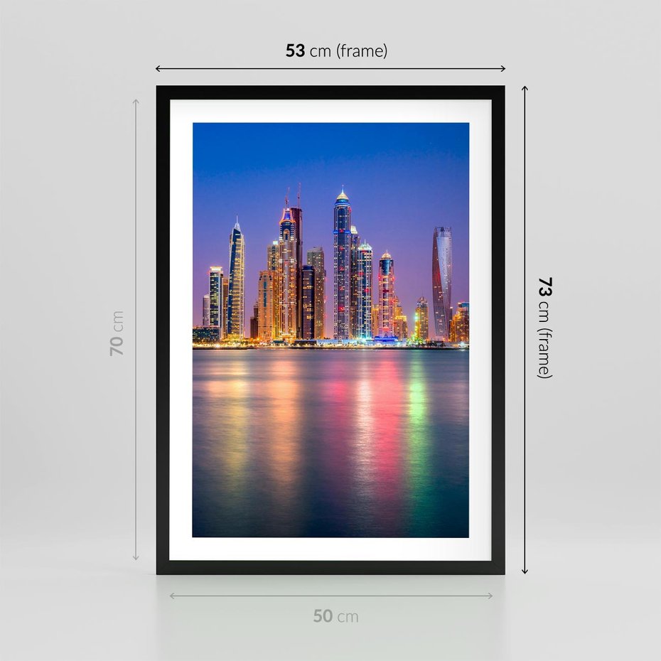 Plakat w ramie 50x70 - Nowy Jork: pulsujące miasto - Nowy Jork, miasto - rama czarna