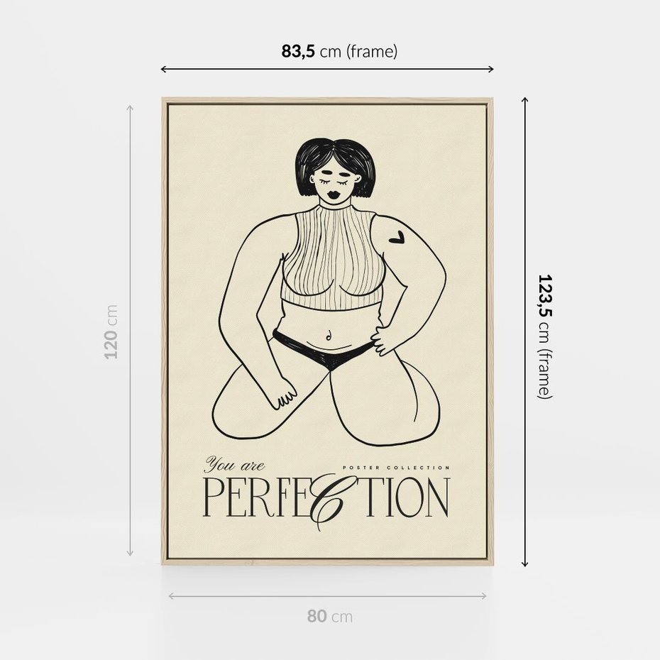 Obraz w ramie 80x120 - Refleksje Przejmujących Myśli - rysunek, plakat - rama drewno