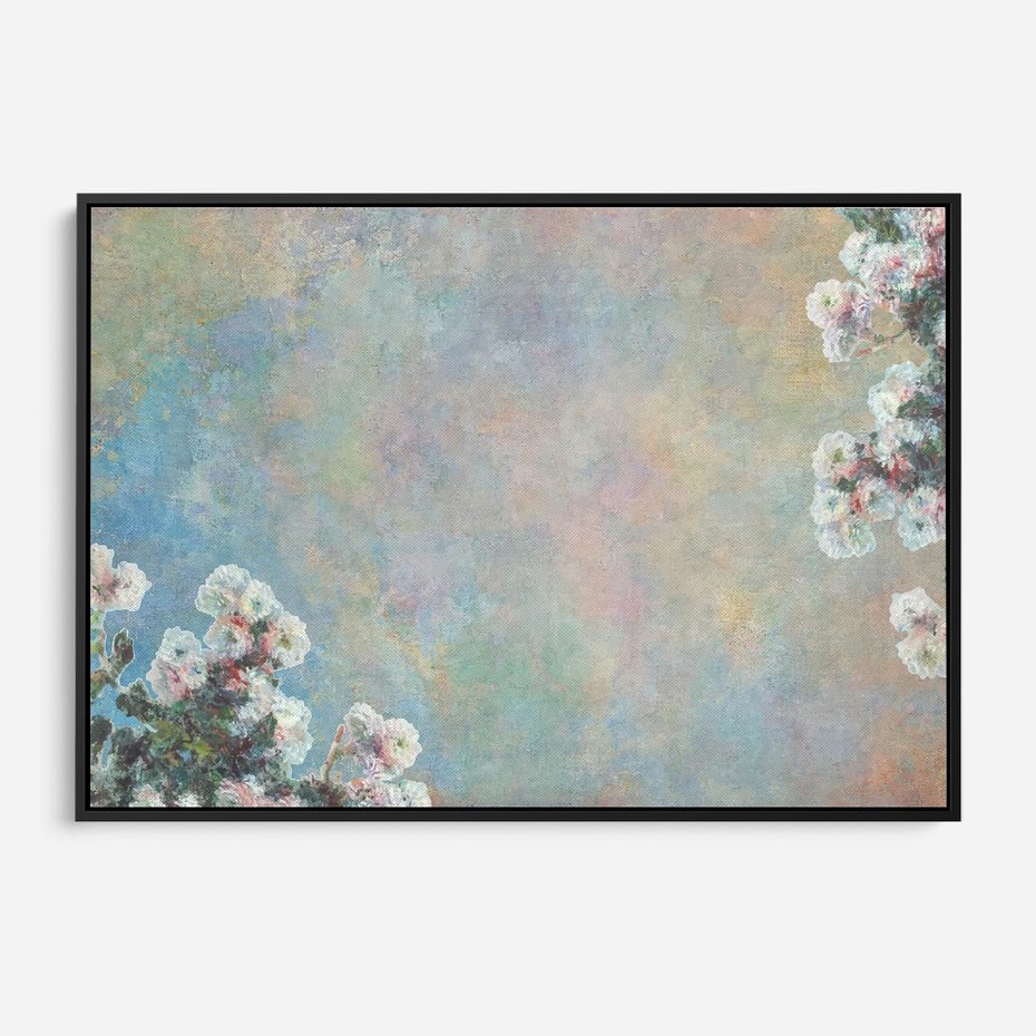 Obraz w ramie 70x50 - Księżycowy sen artysty - subtelny obraz olejny, minimalizm - rama czarna