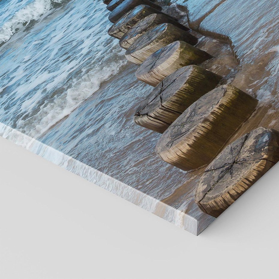 Obraz na płótnie 100x70 - Falochron na brzegu morza - falochron, morze