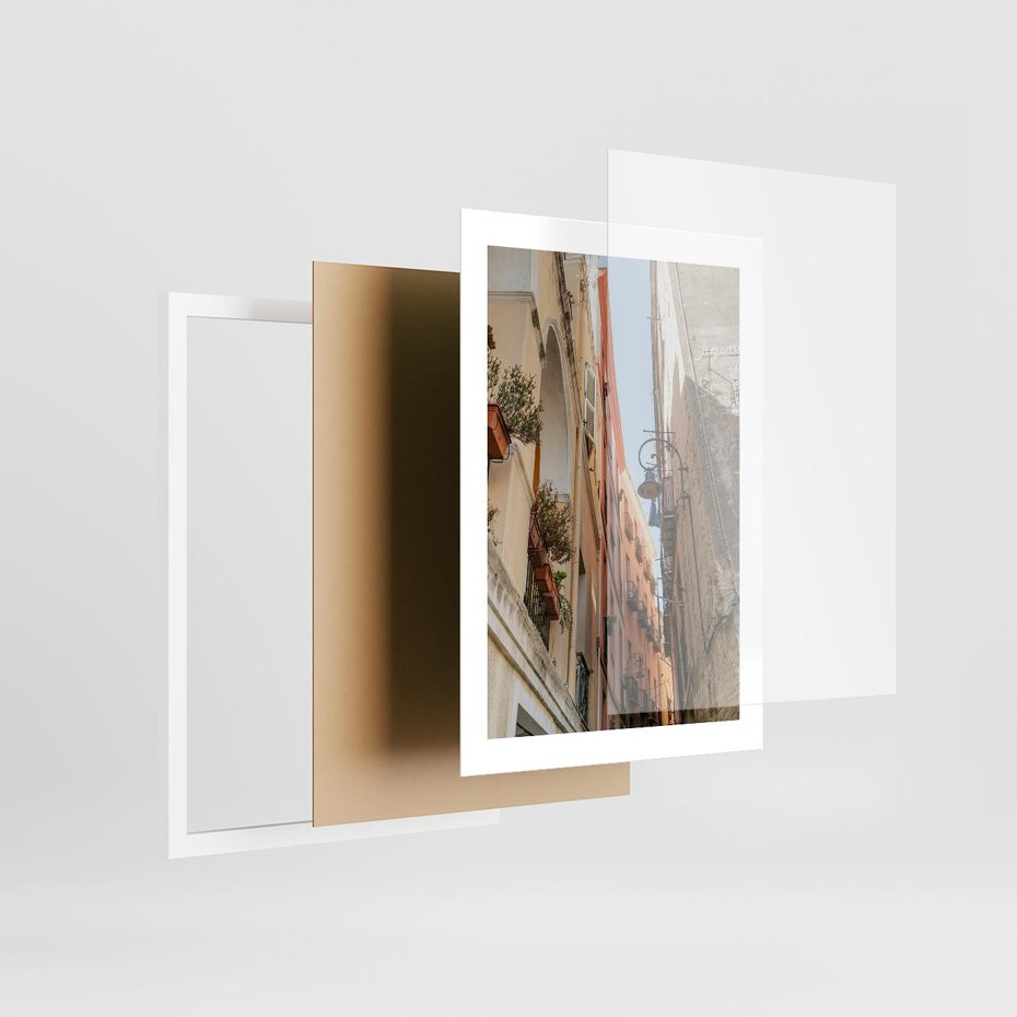 Plakat w ramie 30x40 - Włoskie uroki - włoskie, uliczki - rama biała