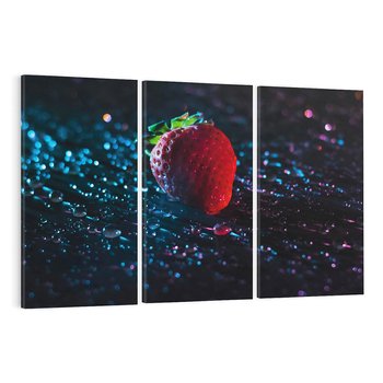 Obraz na płótnie 120x80 - Truskawka - Kropelkowa Świeżość - truskawka, krople