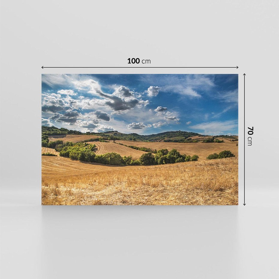 Obraz na płótnie 100x70 - Łąka góry i panoramiczny widok - łąka, góry