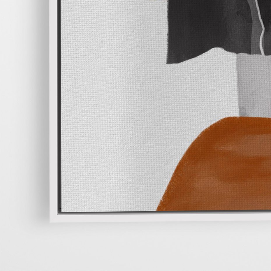 Obraz w ramie 80x120 - Nowoczesna geometria - nowoczesny, geometryczny - rama biała