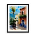 Plakat w ramie 50x70 - Spokój Miasta nad Morzem - akwarela, sródziemnomorski klimat - rama czarna