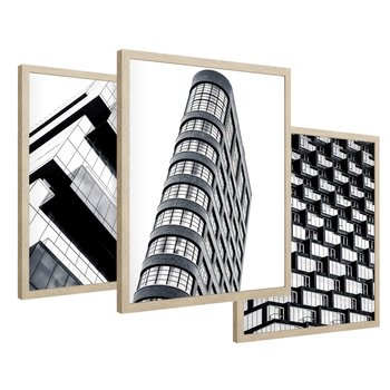 Zestaw obrazy w ramie 50x70 galeria - Architektura, tryptyk - rama drewno