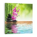 Obraz na płótnie 70x70 - Oaza Storczyka i Wody - spa, storczyk