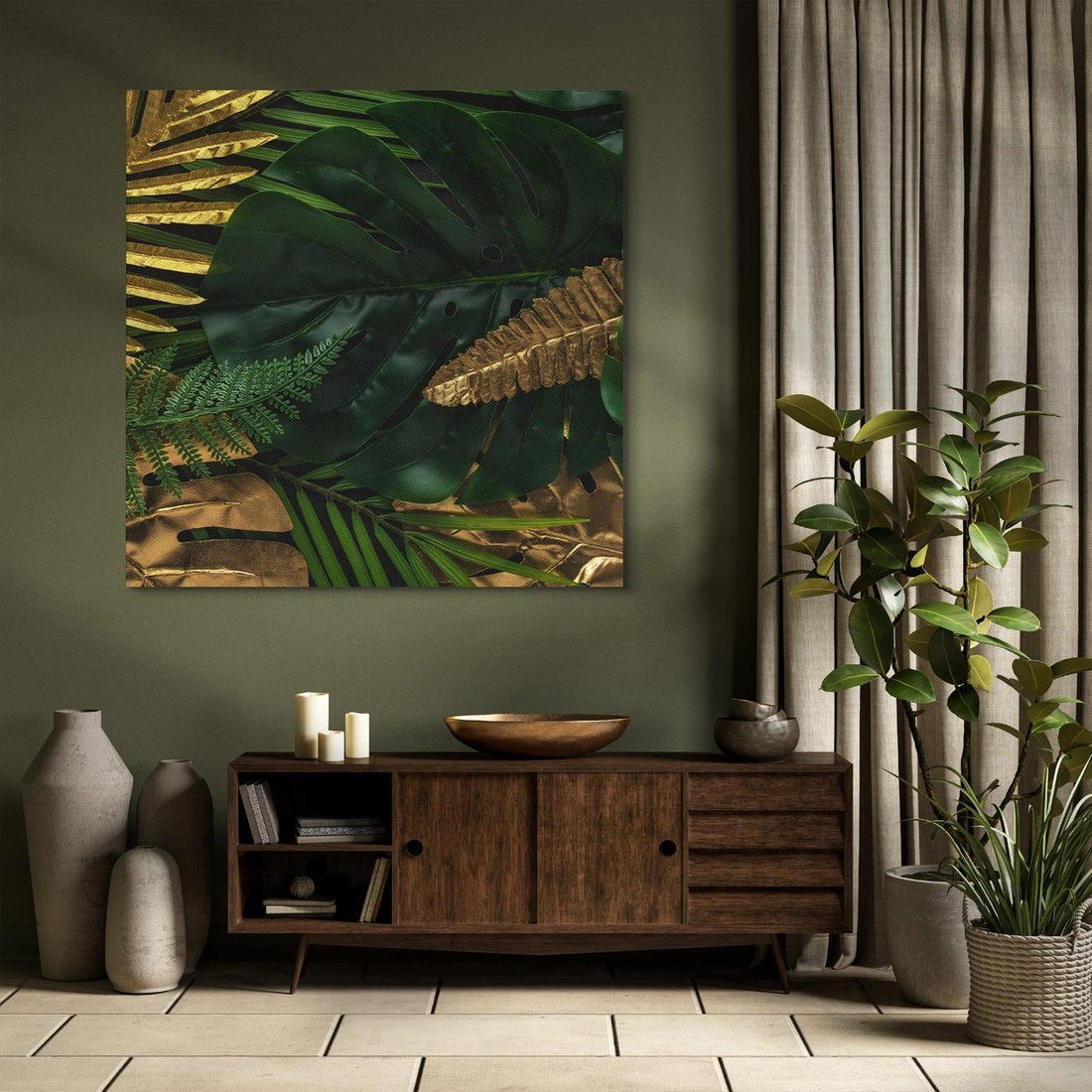 Obraz na płótnie 50x50 - Monstera Liście Kwiat - monstera, liście