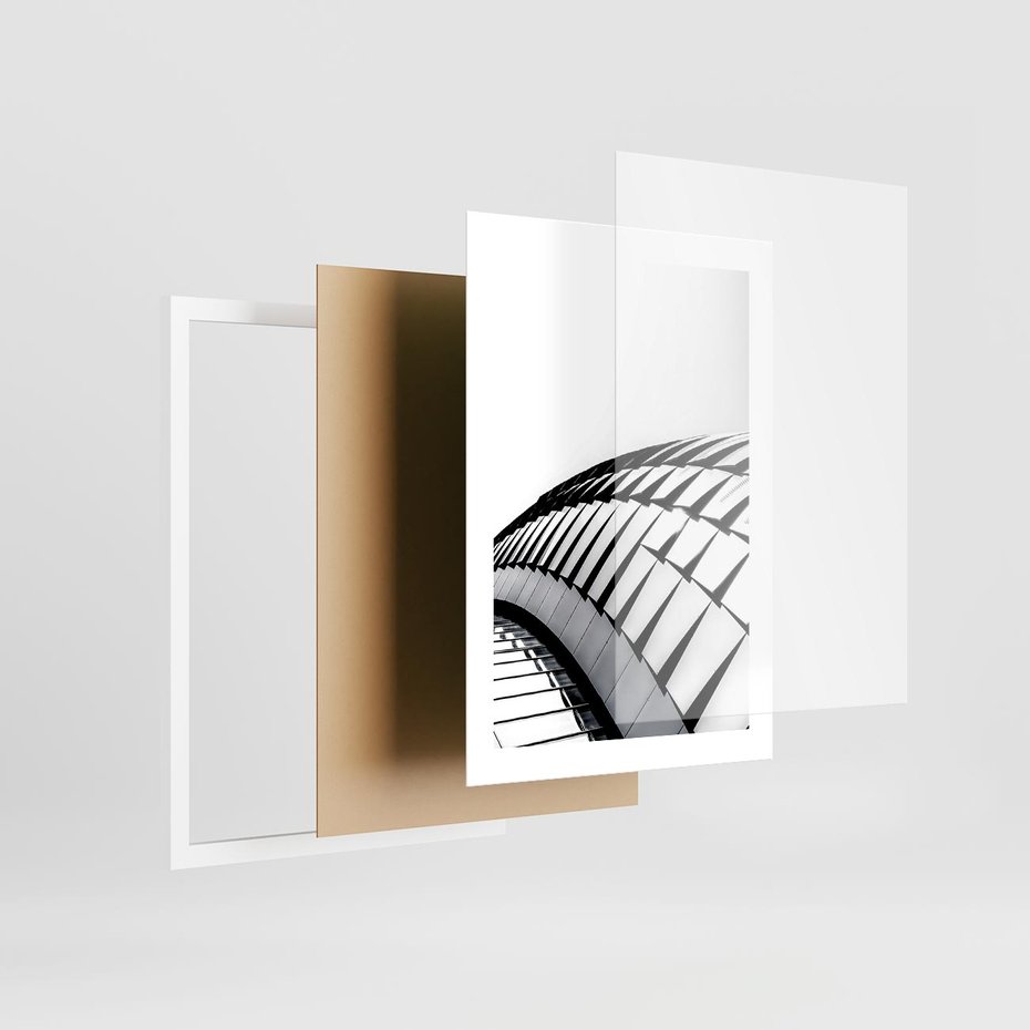 Plakat w ramie 30x40 - Dynamiczne Kształty - architektura, obłe kształty - rama biała