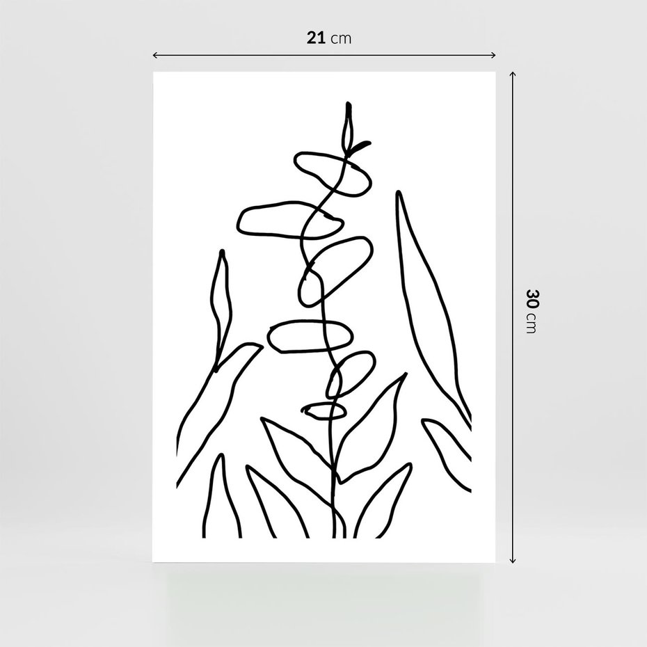 Plakat bez ramy 21x30 - Liście Mocy - mroczna sztuka, minimalizm