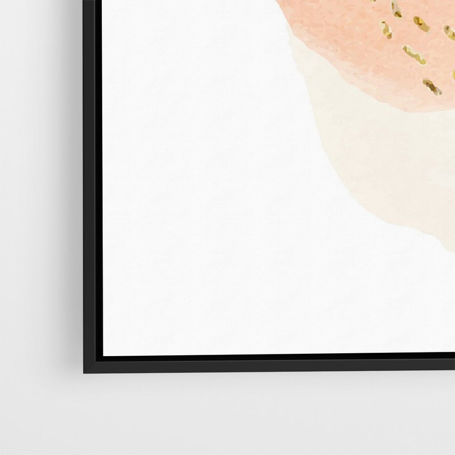 Obraz w ramie 70x100 - Migotliwe Kształty i Plamy - abstrakcyjne akwarelowe plamy, minimalizm - rama czarna
