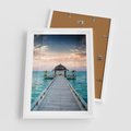 Plakat w ramie 50x70 - Morski Pomost - morze, pomost - rama biała