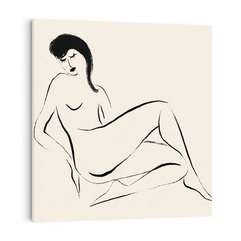 Obraz na płótnie 70x70 - Piękno w Minimalizmie - abstrakcyjny rysunek, minimalistyczna kreska