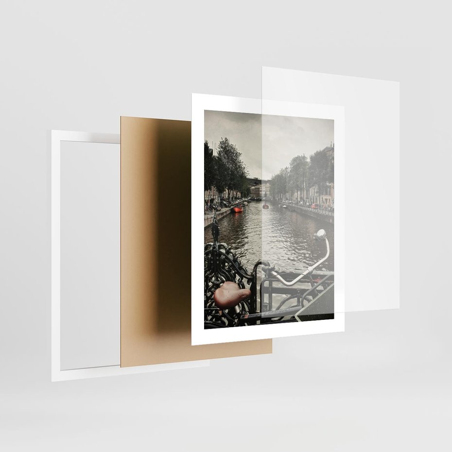 Plakat w ramie 40x50 - Miasto na Wodzie - holenderskie kanały, amsterdam - rama biała