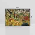 Obraz na płótnie 100x70 - "Tygrys w tropikalnej burzy" (1891) Henri Rousseau - Reprodukcja - reprodukcja, obraz na płótnie