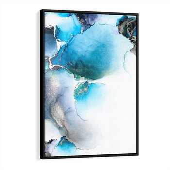 Obraz w ramie 70x100 - Marmur złotą akwarelą - marmur, akwarela - rama czarna