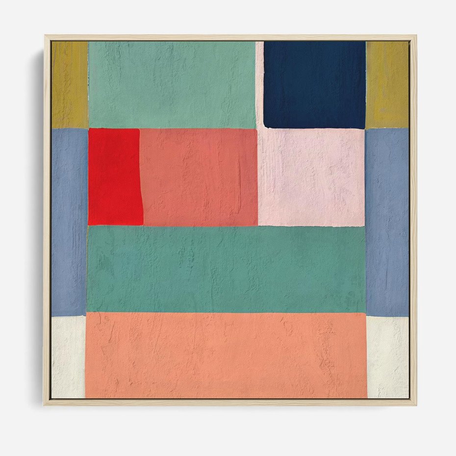 Obraz w ramie 50x50 - Bezgraniczne Nastroje Harmonii - abstrakcyjne geometryczne kształty, olejny obraz - rama drewno