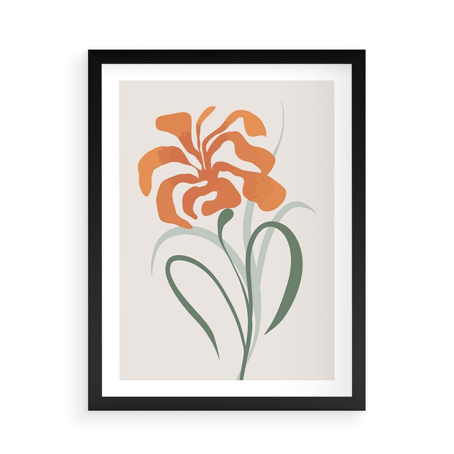 Plakat w ramie 50x70 - Kwiatowe Harmonie - kwiat, sztuka nowoczesna - rama czarna