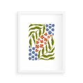 Plakat w ramie 30x40 - Splątane Granice - kwiaty, sztuka nowoczesna - rama biała