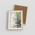 Plakat w ramie 30x40 - Spa kamienie: naturalne piękno - spa, kamienie - rama drewno